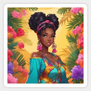 African American Black Girl Magnet